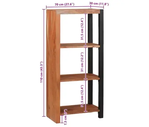 Raamatukapp Pruun 70 X 30 X 110 Cm Tugev Akatsiapuu