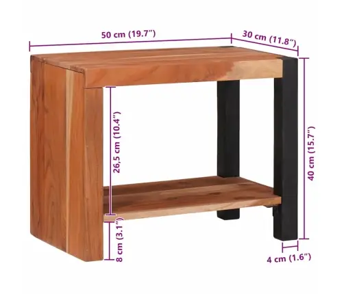 Raamatukapp Pruun 50 X 30 X 40 Cm Akaatsiapuit