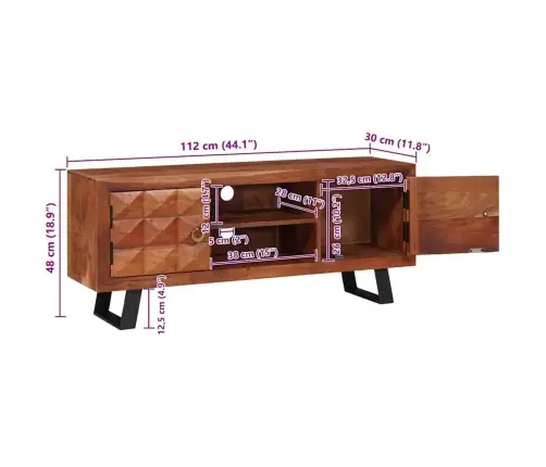 Mediju Uzglabāšanas Skapji Un Plaukti Brūna 112 X 30 X 48 Cm Vidaxl