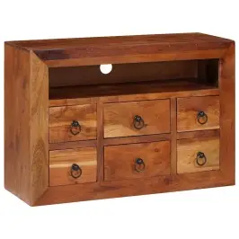 Puse Ar Atvilktni Brūna 80 X 30 X 55 Cm Akācijas Masīvkoks Vidaxl