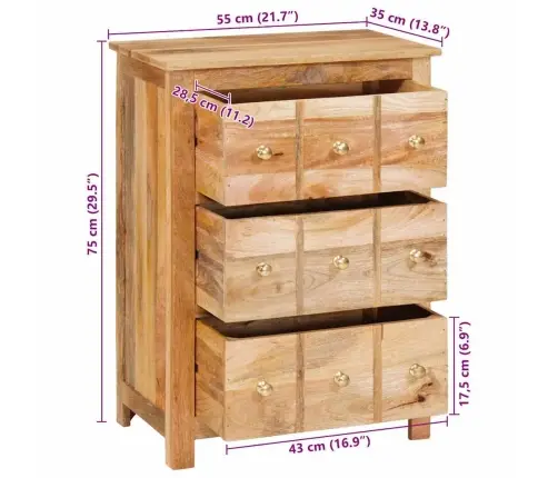 Kõide Sahtliga Pruun 55 X 35 X 75 Cm Mangopuit Kõide Sahtliga Pruun 55 X 35 X 75 Cm Mangopuit