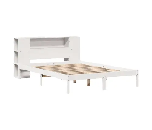 Lova Su Knygų Spinta Be Čiužinio, Balta, 135X190cm Pušis