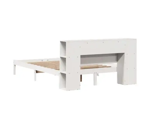 Gulta Ar Grāmatu Plauktu, Bez Matrača, 140X190 Cm, Priedes Koks Vidaxl