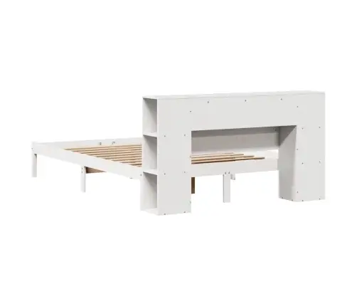 Riiuliga Voodiraam Ilma Madratsita, Valge, 140X200cm Männipuit