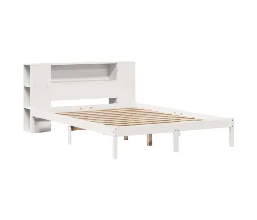 Lova Su Knygų Spinta Be Čiužinio, Balta, 150X200cm Pušis