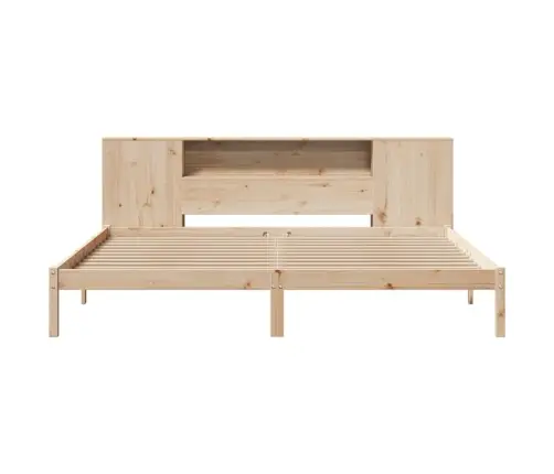 Gulta Ar Grāmatu Plauktu, Bez Matrača, 180X200 Cm, Priedes Koks Vidaxl