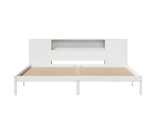 Gulta Ar Grāmatu Plauktu, Bez Matrača, 200X200 Cm, Priedes Koks Vidaxl