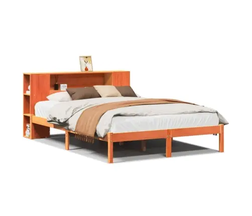 Riiuliga Voodi Ilma Madratsita, Vahapruun, 135X190cm Männipuit