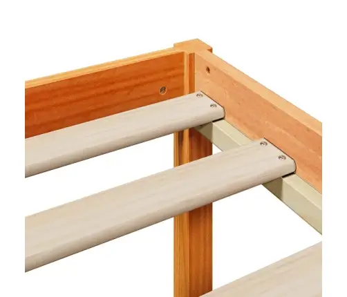 Lova Su Knygų Spinta Be Čiužinio, Ruda, 140X200cm Pušis