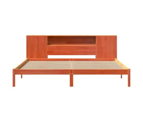 Gulta Ar Grāmatu Plauktu, Bez Matrača, 180X200 Cm, Priedes Koks Vidaxl