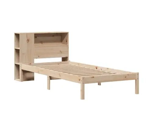 Gulta Ar Grāmatu Plauktu, Bez Matrača, 75X190 Cm, Priedes Koks Vidaxl