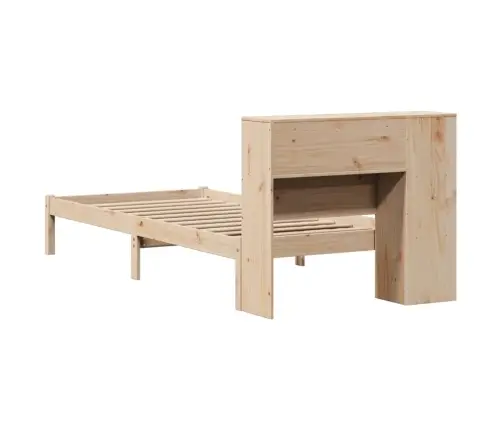 Gulta Ar Grāmatu Plauktu, Bez Matrača, 90X190 Cm, Priedes Koks Vidaxl