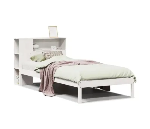 Gulta Ar Grāmatu Plauktu, Bez Matrača, 90X190 Cm, Priedes Koks Vidaxl