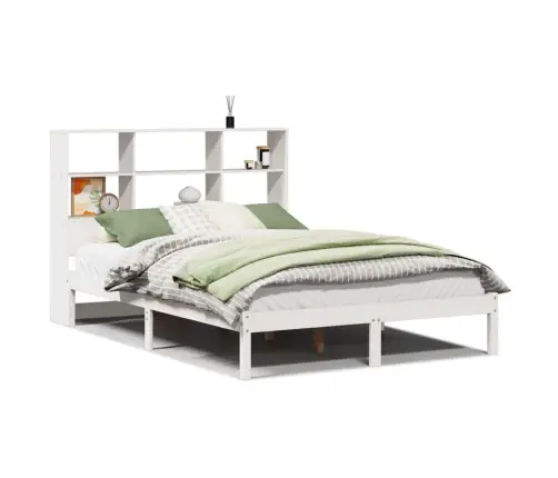 Lova Su Knygų Spinta Be Čiužinio, Balta, 140X190cm Pušis