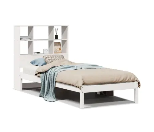 Gulta Ar Grāmatu Plauktu, Bez Matrača, 90X200 Cm, Priedes Koks Vidaxl