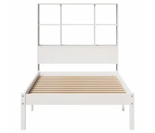 Gulta Ar Grāmatu Plauktu, Bez Matrača, 90X200 Cm, Priedes Koks Vidaxl