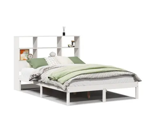 Lova Su Knygų Spinta Be Čiužinio, Balta, 120X200cm Pušis