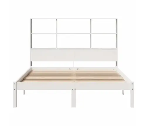 Lova Su Knygų Spinta Be Čiužinio, Balta, 120X200cm Pušis