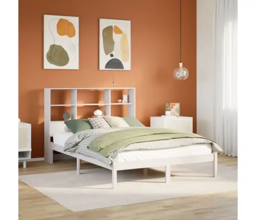 Lova Su Knygų Spinta Be Čiužinio, Balta, 120X200cm Pušis