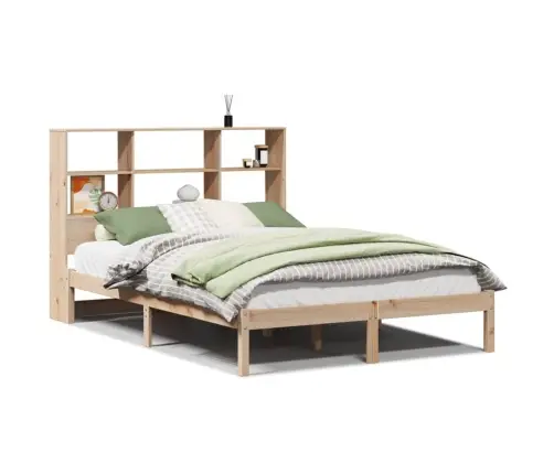 Lova Su Knygų Spinta Be Čiužinio, 140X200cm Pušies Masyvas