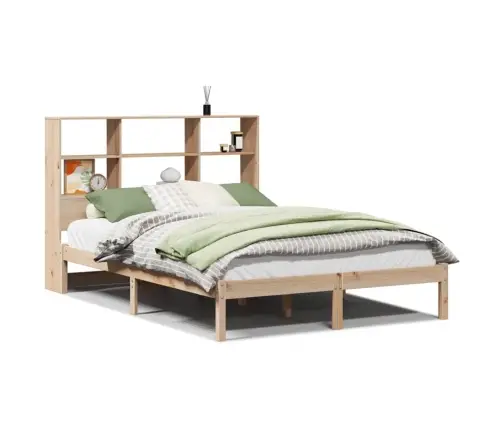 Lova Su Knygų Spinta Be Čiužinio, 150X200cm Pušies Masyvas