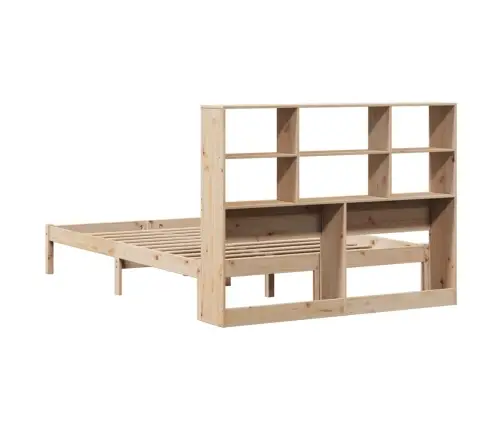 Lova Su Knygų Spinta Be Čiužinio, 150X200cm Pušies Masyvas