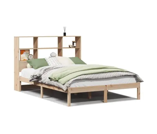 Lova Su Knygų Spinta Be Čiužinio, 160X200cm Pušies Masyvas