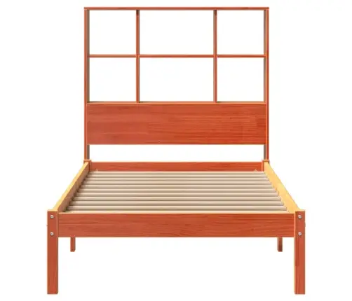 Riiuliga Voodi Ilma Madratsita, Vahapruun, 100X200cm Männipuit