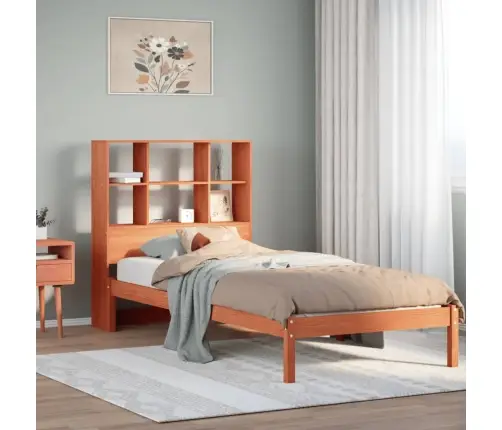 Riiuliga Voodi Ilma Madratsita, Vahapruun, 100X200cm Männipuit