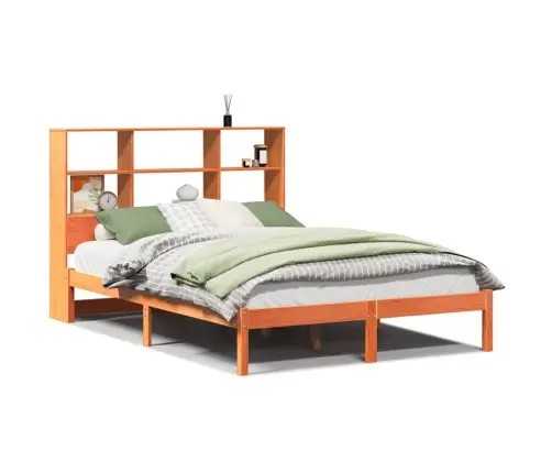 Lova Su Knygų Spinta Be Čiužinio, Ruda, 140X200cm Pušis