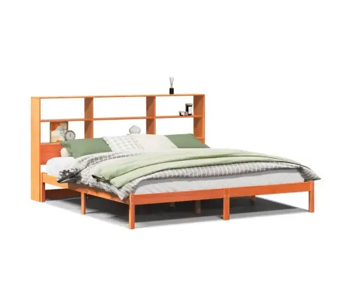 Lova Su Knygų Spinta Be Čiužinio, Ruda, 200X200cm Pušis