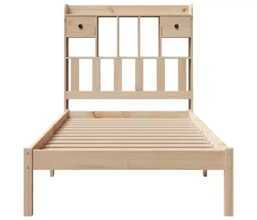 Gulta Ar Grāmatu Plauktu, Bez Matrača, 75X190 Cm, Priedes Koks Vidaxl