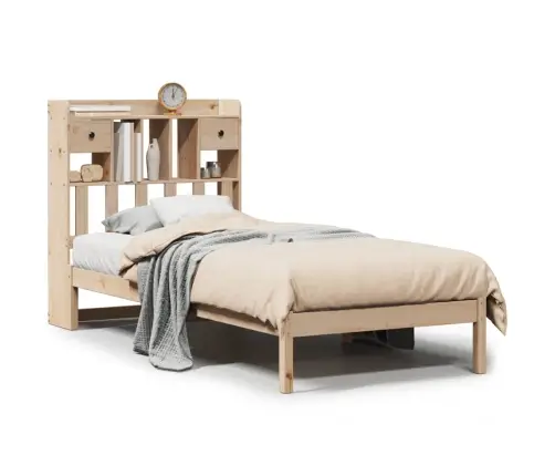 Riiuliga Voodi Ilma Madratsita, 90 X 190 cm Männipuit