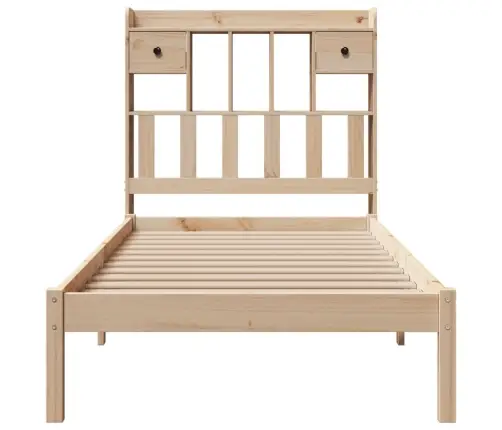 Riiuliga Voodi Ilma Madratsita, 90 X 190 cm Männipuit