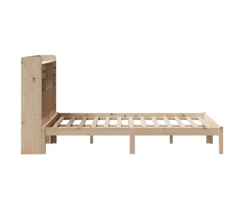 Gulta Ar Grāmatu Plauktu, Bez Matrača, 135X190 Cm, Priedes Koks Vidaxl