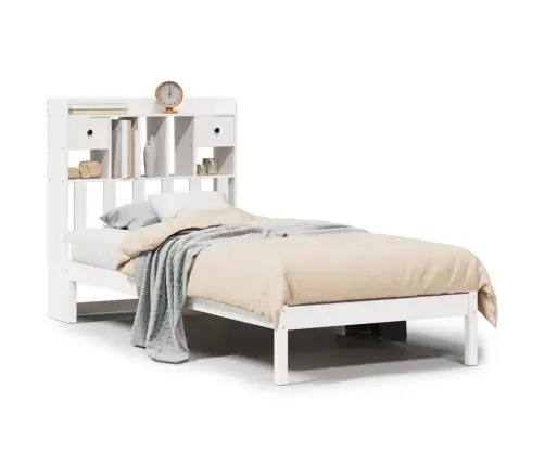 Gulta Ar Grāmatu Plauktu, Bez Matrača, 90X200 Cm, Priedes Koks Vidaxl