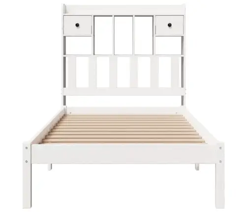 Gulta Ar Grāmatu Plauktu, Bez Matrača, 90X200 Cm, Priedes Koks Vidaxl