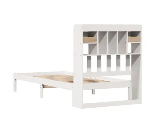 Gulta Ar Grāmatu Plauktu, Bez Matrača, 90X200 Cm, Priedes Koks Vidaxl