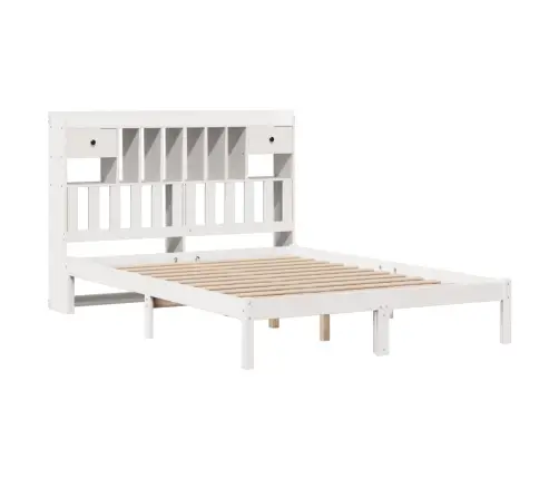 Gulta Ar Grāmatu Plauktu, Bez Matrača, 140X200 Cm, Priedes Koks Vidaxl