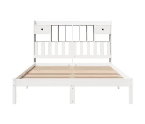 Gulta Ar Grāmatu Plauktu, Bez Matrača, 140X200 Cm, Priedes Koks Vidaxl