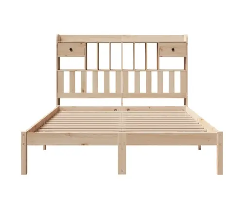 Gulta Ar Grāmatu Plauktu, Bez Matrača, 160X200 Cm, Priedes Koks Vidaxl