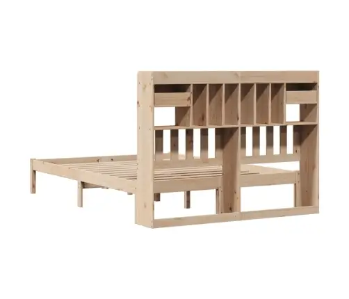 Gulta Ar Grāmatu Plauktu, Bez Matrača, 160X200 Cm, Priedes Koks Vidaxl