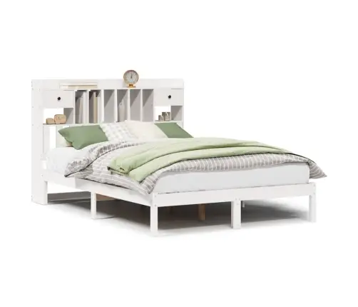 Gulta Ar Grāmatu Plauktu, Bez Matrača, 160X200 Cm, Priedes Koks Vidaxl