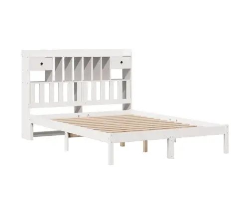 Gulta Ar Grāmatu Plauktu, Bez Matrača, 160X200 Cm, Priedes Koks Vidaxl