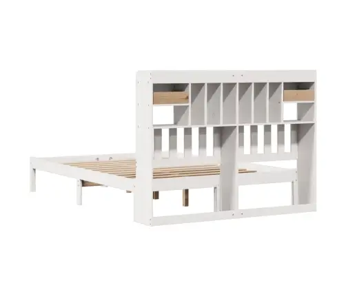 Gulta Ar Grāmatu Plauktu, Bez Matrača, 160X200 Cm, Priedes Koks Vidaxl