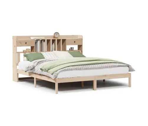 Lova Su Knygų Spinta Be Čiužinio, 180X200cm Pušies Masyvas