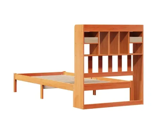 Gulta Ar Grāmatu Plauktu, Bez Matrača, 75X190 Cm, Priede Vidaxl