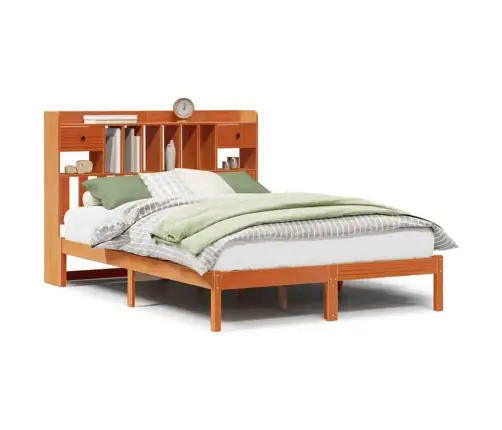 Lova Su Knygų Spinta Be Čiužinio, Ruda, 140X190cm Pušis