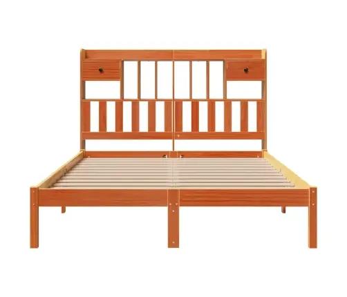 Lova Su Knygų Spinta Be Čiužinio, Ruda, 140X190cm Pušis