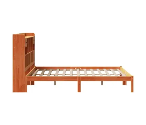 Gulta Ar Grāmatu Plauktu, Bez Matrača, 140X200 Cm, Priedes Koks Vidaxl